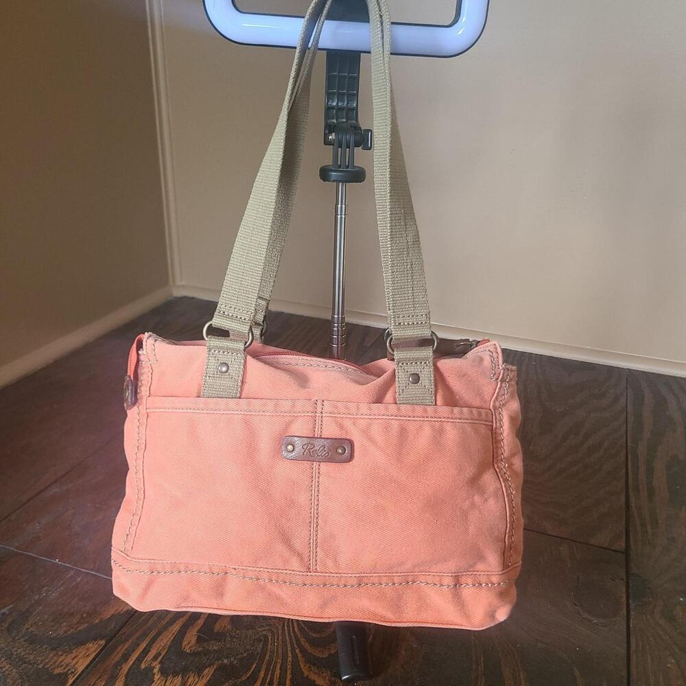 Relic Coral Pink Canvas Shoulder Bag Tote Y2K Boho Utility Purse Gorpcore